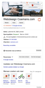 google my business listing coemans.com zoekmachineoptimalisatie